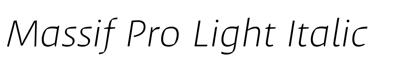 Massif Pro Light Italic